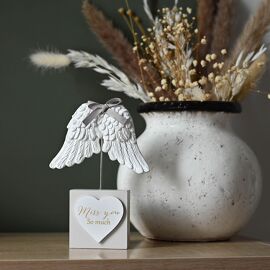 Thoughts of You Angel Wings Mini Plaque "Miss You So Much"