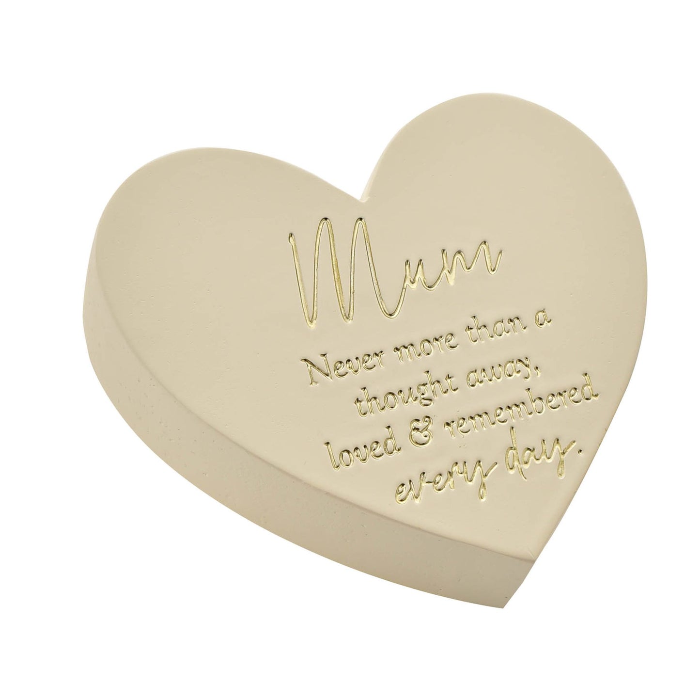 THOUGHTS OF YOU MEMORIAL GRAVESIDE IVORY HEART PLAQUE - MUM