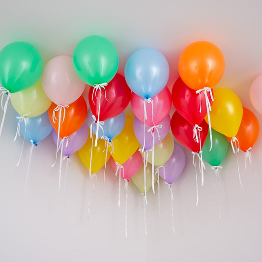 Bright  Rainbow Latex Ceiling Balloons (Helium Filled)