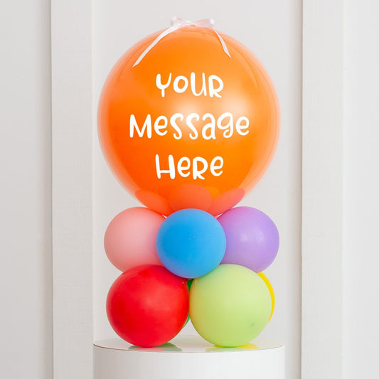 Bright Rainbow Latex Air Filled Personalised Bubble Stack