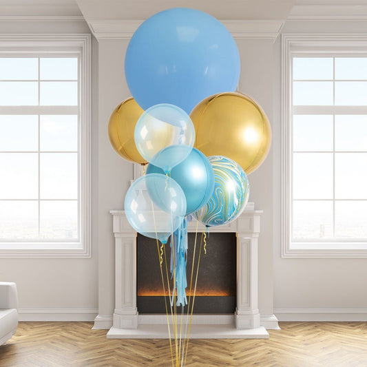 Sky Blue Giant Latex Balloon Bouquet (Helium Filled)