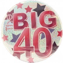 15CM AGE 40 FEMALE PARTY BADGE