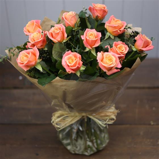 Orange Roses Hand-Tied Bouquet