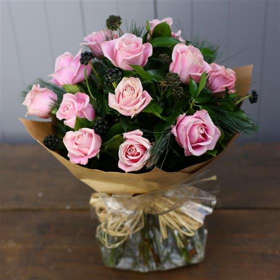 Pink Roses Hand-Tied Bouquet