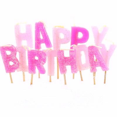 Pink Birthday Pick Cake Candle