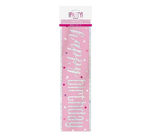 Glitz Pink Happy Birthday Banner