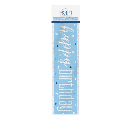 Glitz Blue Happy Birthday Banner
