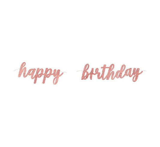 Glitz Rose Gold Happy Birthday Joined Banner