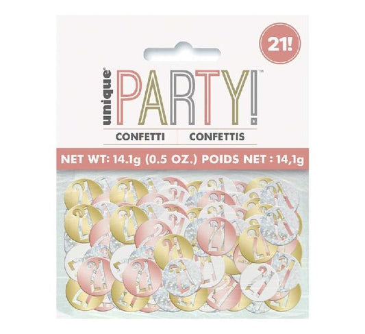5OZ Glitz Rose Gold 21 Confetti