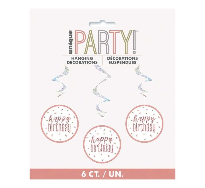 Glitz Rose Gold Happy Birthday Decorations