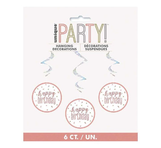 Glitz Rose Gold Happy Birthday Decorations