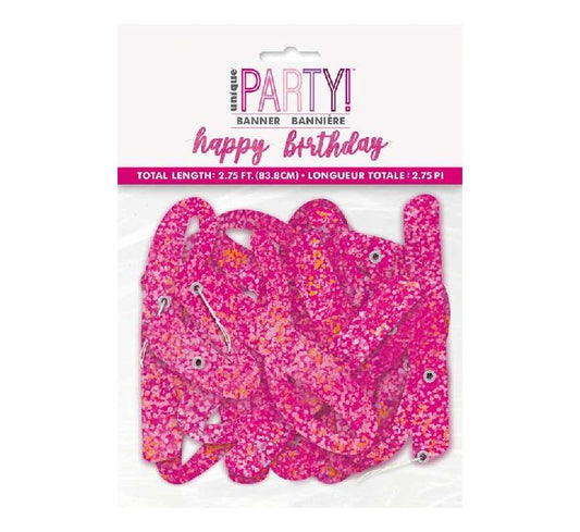 Glitz Pink Happy Birthday Joined Banner