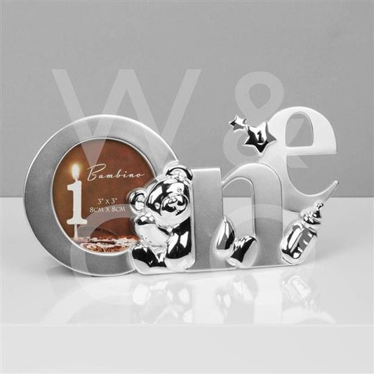 3" x 3" - Bambino Silver Plated Photo Frame - One