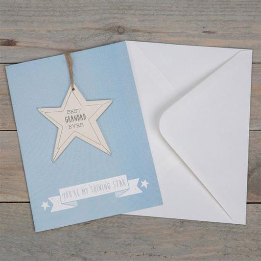 GREETING CARD & STAR PLAQUE - BEST GRANDAD EVER