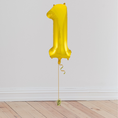 Giant Gold Number Balloon <br>(Inflated with Helium & Weight Included)