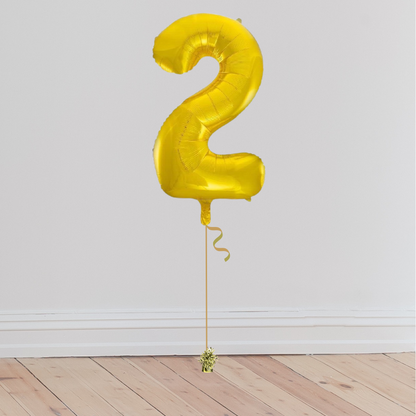 Giant Gold Number Balloon <br>(Inflated with Helium & Weight Included)