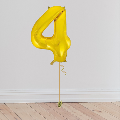 Giant Gold Number Balloon <br>(Inflated with Helium & Weight Included)