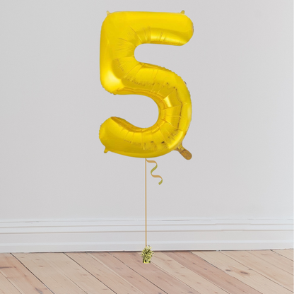 Giant Gold Number Balloon <br>(Inflated with Helium & Weight Included)