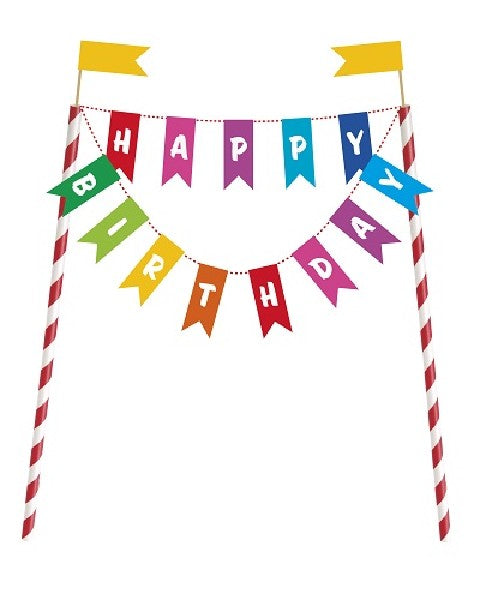 RAINBOW B/DAY CAKE TOP BUNTING