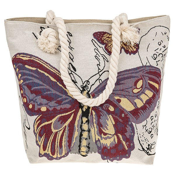 EQ PRETTY BFLY TOTE BAG PURP | Presentimes