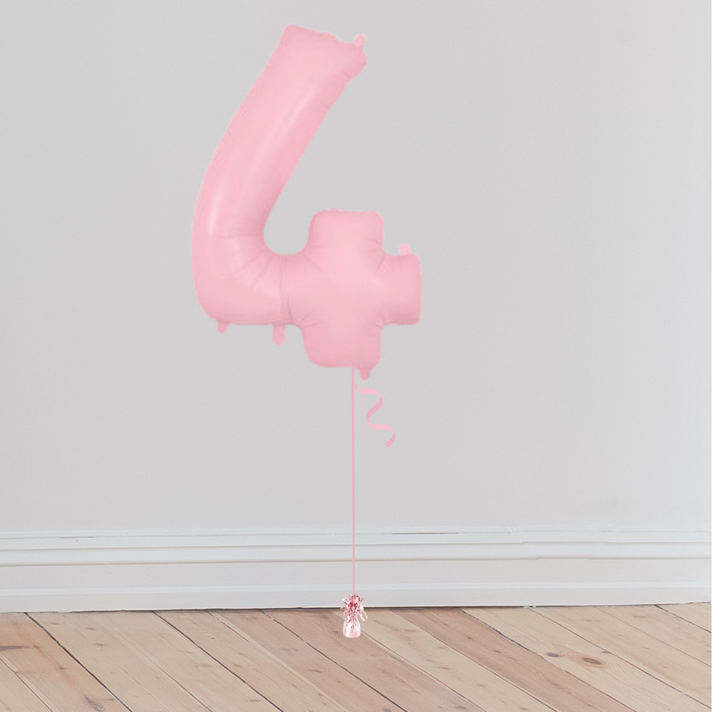 <b> ONLINE EXCLUSIVE </b> <br>Giant Pastel Pink Number Balloon <br>(Inflated with Helium & Weight Included)