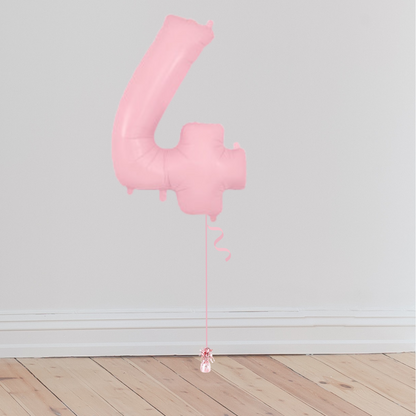 <b> ONLINE EXCLUSIVE </b> <br>Giant Pastel Pink Number Balloon <br>(Inflated with Helium & Weight Included)