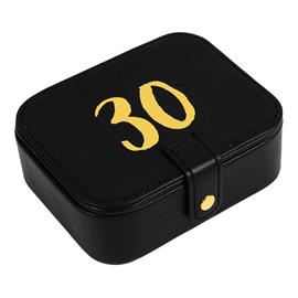SIGNOGRAPHY BLACK LEATHERETTE & GOLD FOIL JEWELLERY BOX - 30