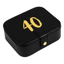 SIGNOGRAPHY BLACK LEATHERETTE & GOLD FOIL JEWELLERY BOX - 40