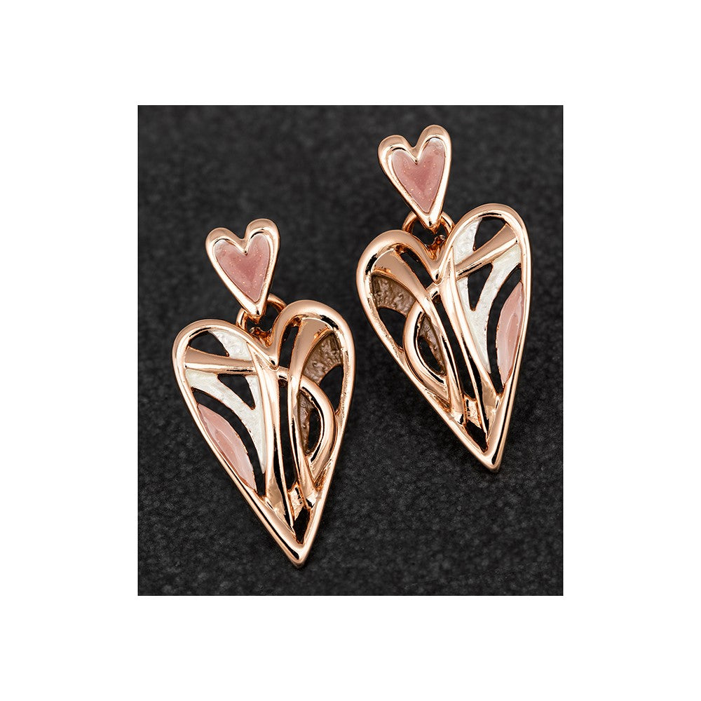 Earthy Tones Modern Heart Earrings | Presentimes