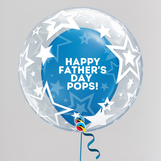 Pops Father's Day Deco Bubble Balloon (Inflated with Helium & Weight Included) | Presentimes