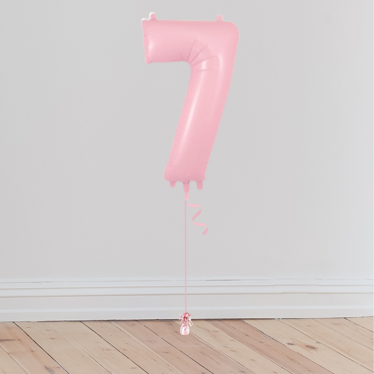 <b> ONLINE EXCLUSIVE </b> <br>Giant Pastel Pink Number Balloon <br>(Inflated with Helium & Weight Included)