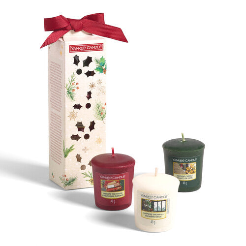 3 VOTIVE HOLDER CANDLE SET