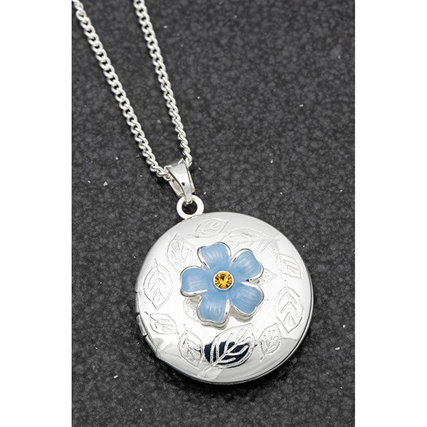 Forget Me Not Silver Plated Locket
