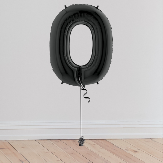 <b> ONLINE EXCLUSIVE </b> <br>Giant Black Number Balloon <br>(Inflated with Helium & Weight Included)