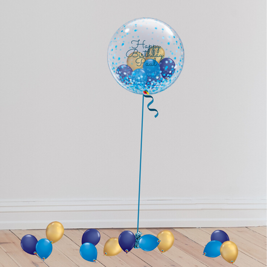 Personalisable Gumball Bubble Balloon (Inflated with Helium & Weight Included)<br> 8 COLOURS AVAILABLE | Presentimes