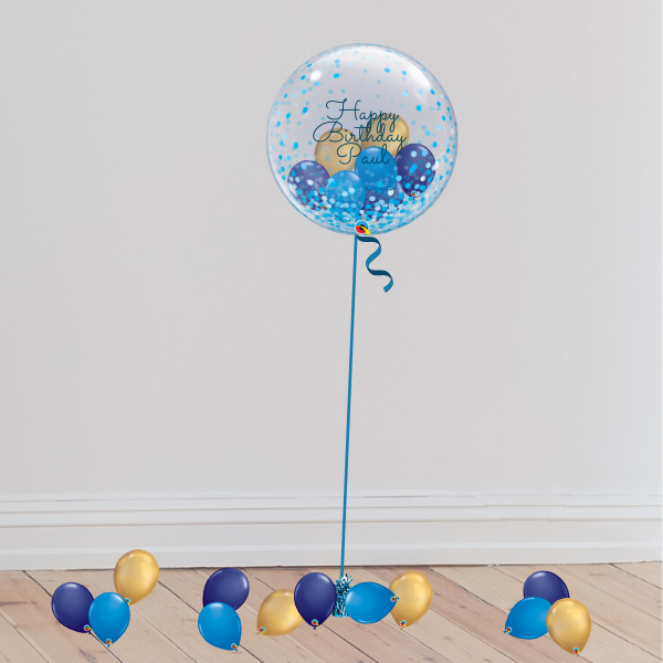 Personalisable Gumball Bubble Balloon (Inflated with Helium & Weight Included)<br> 8 COLOURS AVAILABLE | Presentimes