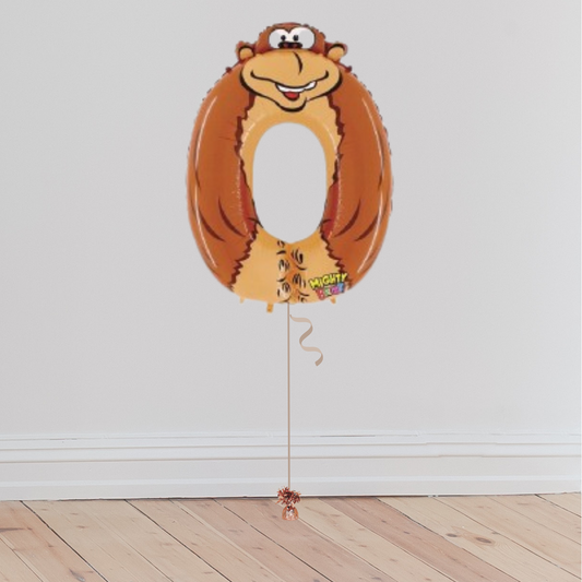 <b> ONLINE EXCLUSIVE </b> <br>Giant Zooloons Number Balloon <br>(Inflated with Helium & Weight Included)
