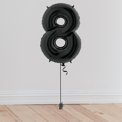 <b> ONLINE EXCLUSIVE </b> <br>Giant Black Number Balloon <br>(Inflated with Helium & Weight Included)