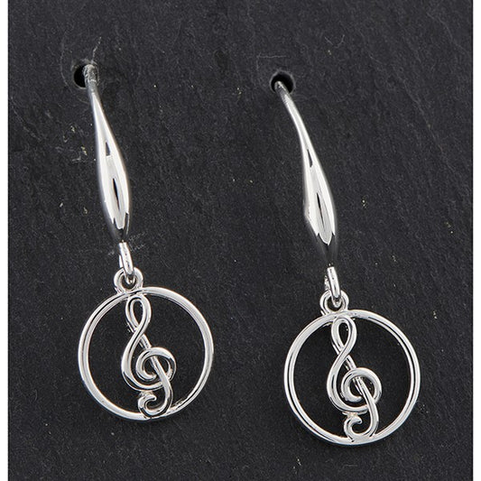 Music Collection Silver Plated Contemporary Clef Necklace