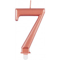 METALLIC ROSE GOLD NUMBER 7 BIRTHDAY CANDLE