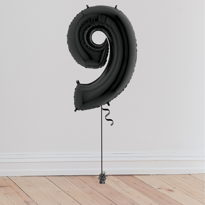 <b> ONLINE EXCLUSIVE </b> <br>Giant Black Number Balloon <br>(Inflated with Helium & Weight Included)
