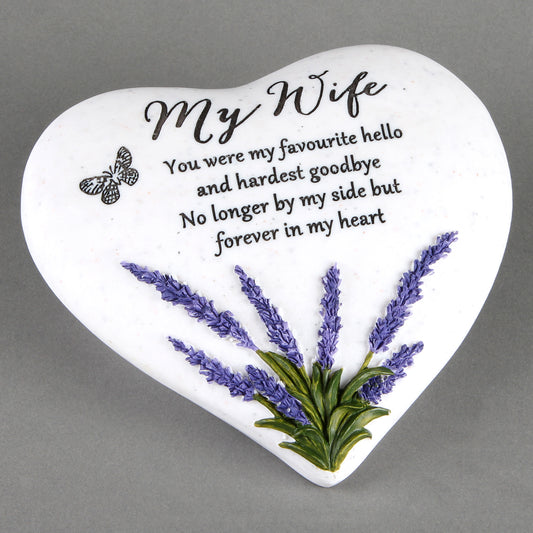 Thoughts Of You 'Wife' Memorial Heart Stone