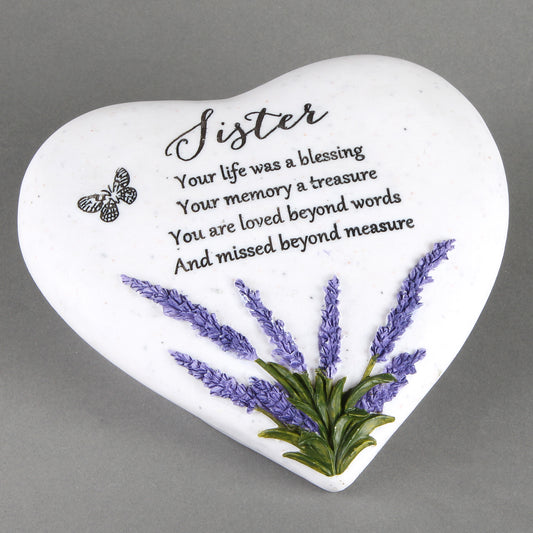 Thoughts Of You 'Sister' Memorial Heart Stone