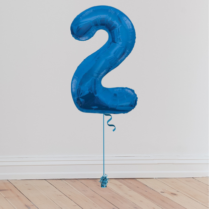 Giant Blue Number Balloon <br>(Inflated with Helium & Weight Included)