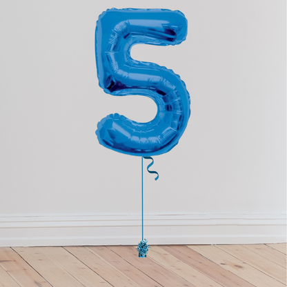 Giant Blue Number Balloon <br>(Inflated with Helium & Weight Included)
