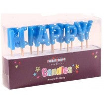 BLUE HAPPY BIRTHDAY PICK CANDLE