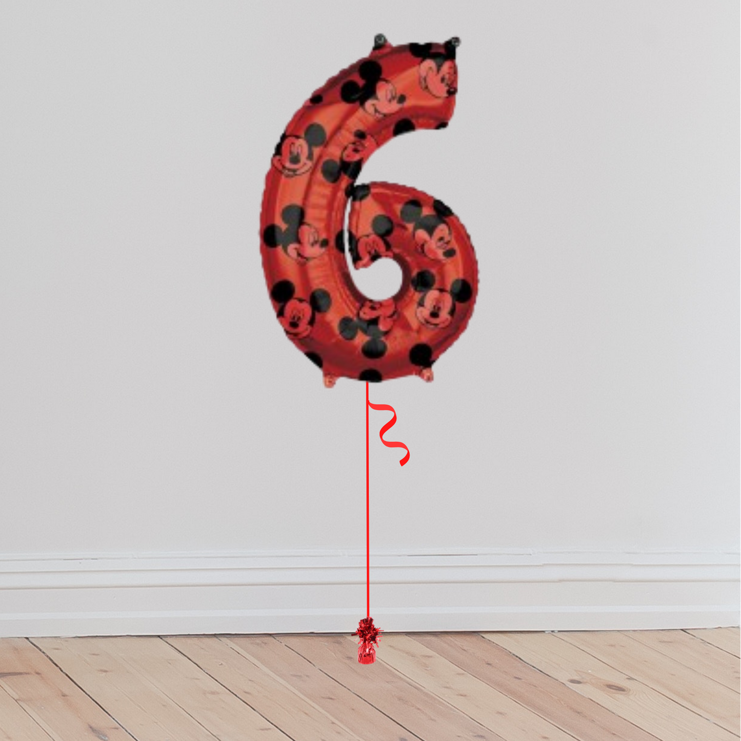 <b> ONLINE EXCLUSIVE </b> <br>Giant Mickey Mouse Disney Number Balloon <br>(Inflated with Helium & Weight Included)