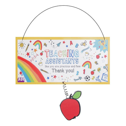 Thank You Teaching Assistant Plaque with Apple Icon