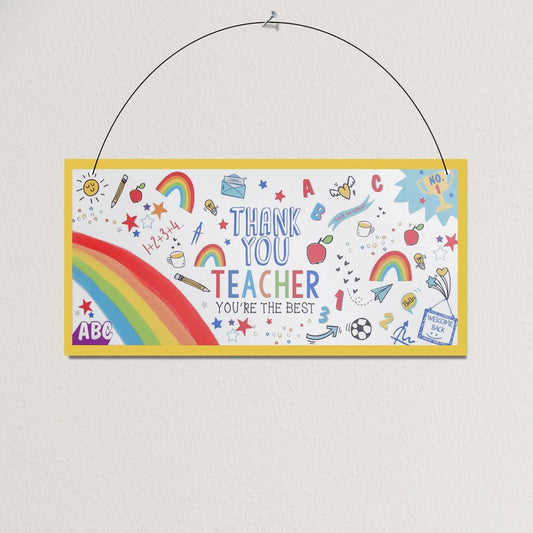 Thank You Teacher Hanging Plaque