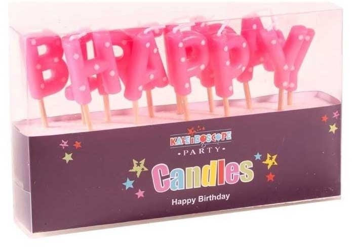 PINK HAPPY BIRTHDAY PICK CANDLE